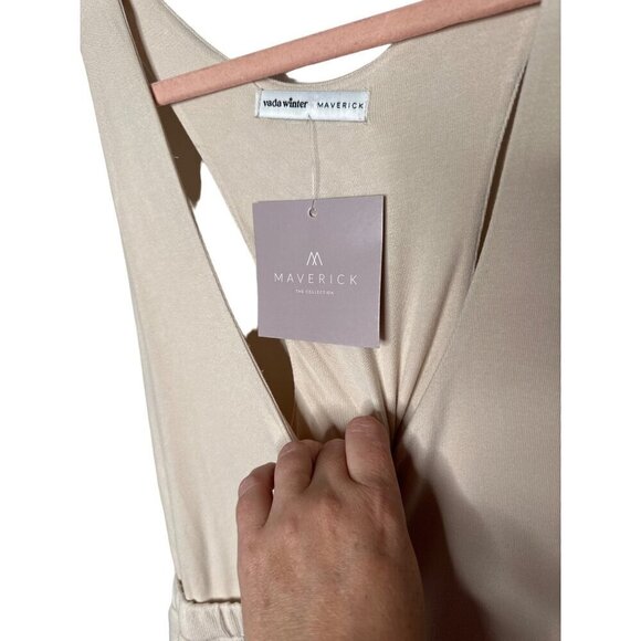 NWT Vada Winter Maverick beige jogger jumpsuit size L - Picture 6 of 10